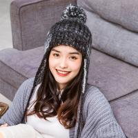 瑞苏薇(RASUV) 冬季保暖加绒护耳雷锋帽日韩甜美针织毛线女款帽子RS5516