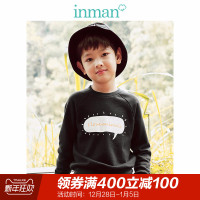 茵曼童装儿童卫衣2018秋季中大童学生纯棉圆领印花多色长袖