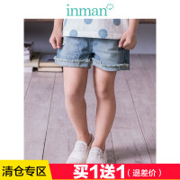 茵曼童装 夏季儿童中大女童休闲牛仔短裤热裤舒适棉质短裤