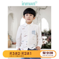 茵曼童装男童纯棉长袖衬衫秋季中大童儿童薄款碎花衬衣