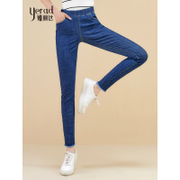 娅丽达女裤2018秋季新款牛仔打底裤女外穿紧身弹力大码小脚裤长裤H3110