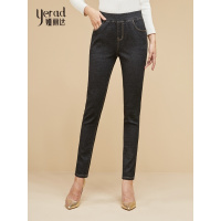 娅丽达女裤2018秋季新款打底裤女外穿牛仔裤紧身弹力松紧腰小脚裤H3109