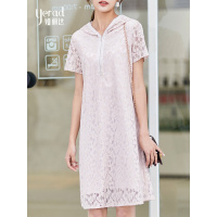 娅丽达女装2019夏季新款连衣裙中长款公主蕾丝高腰纯色仙女裙子I6325