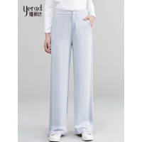 娅丽达女裤2019夏季新款坠感阔腿裤女宽松直筒薄款运动休闲长裤I2022