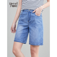 娅丽达女裤2019夏季新款五分牛仔短裤宽松阔腿韩版显瘦薄款热裤I2122