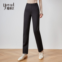 娅丽达女裤2019秋季新款裤子女黑色休闲直筒裤宽松职业西装裤I3022