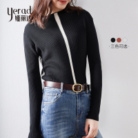 娅丽达女装针织羊毛衫女2019秋冬高领修身显瘦韩版女士毛衣打底衫I8912