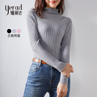 娅丽达女装2019秋冬新款羊毛衫纯色修身时尚韩版加厚高领毛衣I8913
