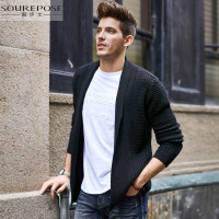 奢步士男装 秋季新款针织开衫男士外套 宽松休闲薄款毛衣男线衣