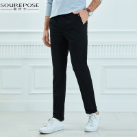 奢步士男装 秋季新款男士休闲裤舒适微弹抽绳直筒休闲长裤