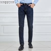 奢步士男装 冬季新款男士牛仔裤时尚直筒商务休闲长裤