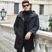 奢步士男装 冬季新款男士迷彩连帽撞色简约时尚保暖棉衣