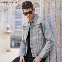 奢步士男装 2019春季新款男士潮流刺绣牛仔夹克
