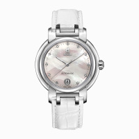 瑞士依波路 传奇系列天然珍珠贝母钻石日历真皮带防水自动机械女士手表时尚优雅白色送礼