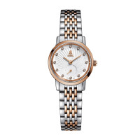 【专柜同款】瑞士依波路 乔斯系列玫瑰金天然钻石小三针超薄时尚优雅钢带防水石英女士手表送礼