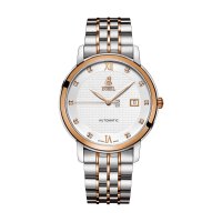 瑞士依波路ERNEST BOREL皇室系列简约日历天然钻石自动机械钢带男士手表防水 专柜同款GBR6155-2599