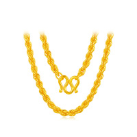 ZHAO LIANG兆亮珠宝 黄金项链男女款金项链足金999锁骨绳丝链纯金链子粗细款