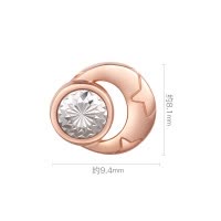 金大福(King tai fook) 18k金吊坠女士款 星月仿钻项圈吊坠 黄金吊坠 K金项圈 定价