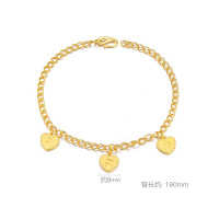 金大福(King tai fook) 黄金手链女士款 足金999桃心手链首饰 女款手链 定价 送恋人