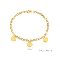 金大福(King tai fook) 黄金手链女士款 足金999桃心手链首饰 女款手链 定价 送恋人