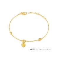 金大福(King tai fook) 黄金手链女士款 足金心形手链首饰 女款手链 定价 送恋人