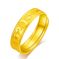 ZHAO LIANG 兆亮珠宝 黄金戒指男女金戒指足金999纯金戒指情侣一对戒新款520活口戒指指圈可调