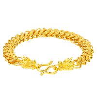 ZHAO LIANG 兆亮珠宝 390元/克黄金手链男款足金999金手链泰国龙头宽霸气粗大