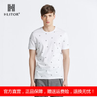 法国HLITOR专柜正品夏纪念版时尚都市系列双丝光棉圆领短袖T恤