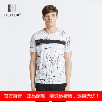 法国HLITOR专柜正品春夏时尚都市系列双丝光棉圆领男短袖T恤