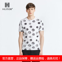 法国HLITOR专柜正品夏季时尚都市系列双丝光棉圆领短袖T恤