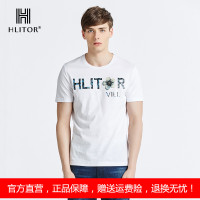 法国HLITOR专柜正品春夏时尚都市系列双丝光棉圆领短袖T恤