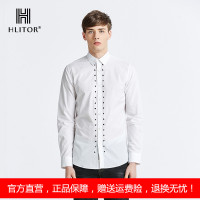 法国HLITOR专柜正品时尚都市意大利进口LEGGIUNO纯棉长袖衬衫