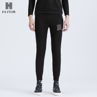 法国HLITOR 欧洲时尚新品舒适简约植绒刺绣男装慢跑裤休闲裤