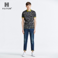 法国HLITOR专柜正品春夏时尚都市系列洗水磨白中腰浅蓝牛仔长裤