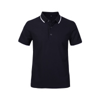 法国HLITOR正品夏季透气翻领立领短袖纯棉男装T恤