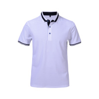 法国HLITOR正品夏季透气翻领立领短袖纯棉男装T恤