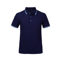 法国HLITOR正品夏季透气翻领立领纯棉短袖男装T恤