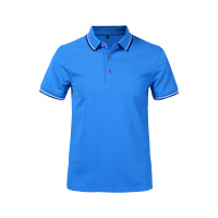 法国HLITOR正品夏季透气翻领立领短袖男装纯棉T恤