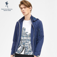 清仓特卖/与狼共舞春秋夹克薄款可拆卸连帽时尚运动风衣外套Z