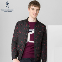 清仓特卖/与狼共舞羽绒服男士冬季保暖印花潮流修身上衣外套男