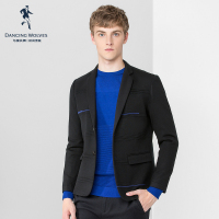 清仓特卖/与狼共舞男装正品秋季时尚条纹修身上衣外套男单西服Z