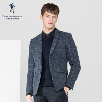 清仓特卖/与狼共舞西装男士商务休闲格子单西服秋季青年外套男Z