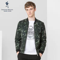 清仓特卖/与狼共舞男装夹克秋季迷彩棒球领青年潮流上衣外套男Z