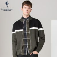 清仓特卖/与狼共舞秋冬男士针织夹克条纹商务休闲上衣外套Z