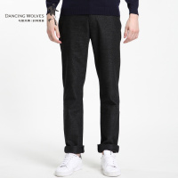清仓特卖/与狼共舞男士直筒长裤子男装春季新款黑灰色休闲西裤Z