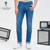 清仓特卖/与狼共舞男装牛仔裤修身小脚中低腰潮流韩版休闲裤子男