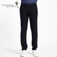 清仓特卖/ 与狼共舞纯色休闲裤 男装春季新款修身长裤子 男裤Z