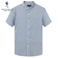 清仓特卖/与狼共舞短袖衬衫2018夏季男装衬衣纯棉男士短衬Z