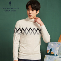 清仓特卖/与狼共舞羊毛衫春季新款男装高领毛衫男士针织衫毛衣Z