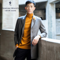 清仓特卖/与狼共舞毛呢大衣冬季新款男装中长款修身韩版男士外套Z